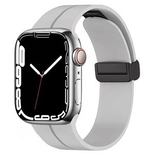 4wrist Silikonový řemínek s magnetickou sponou pro Apple Watch 38/40/41 mm - Grey