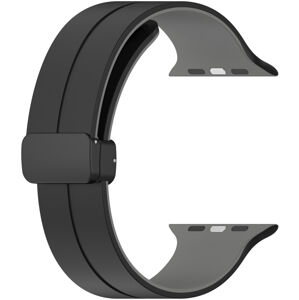 4wrist Silikonový řemínek s magnetickou sponou pro Apple Watch 42/44/45/49 mm - Black/Grey