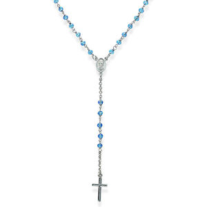 Amen Originální stříbrný náhrdelník Sky Blue Crystal CROBC4