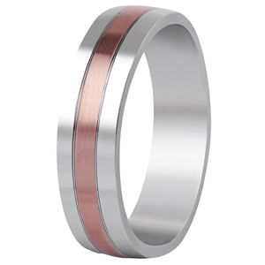 Beneto Bicolor snubní prsten z oceli SPP10 53 mm
