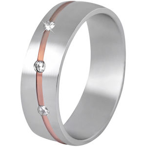 Beneto Dámský bicolor snubní prsten z oceli SPD07 58 mm