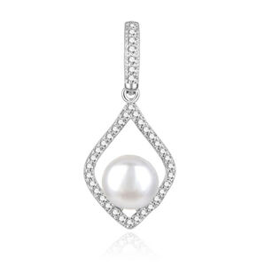 Beneto Elegantní stříbrný přívěsek se sladkovodní perlou AGH427PL