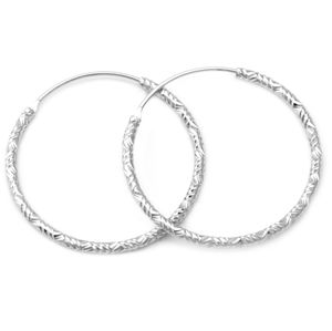 Beneto Luxusní kruhové stříbrné náušnice AGUC644/N 2,5 cm
