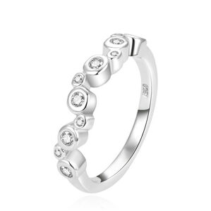 Beneto Moderní stříbrný prsten se zirkony AGG388 55 mm