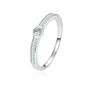 Beneto Nadčasový stříbrný prsten se zirkony AGG303L 56 mm