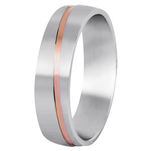 Beneto Pánský bicolor snubní prsten z oceli SPP07 64 mm