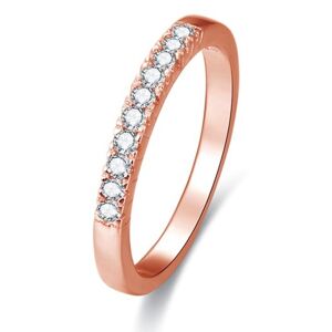 Beneto Růžově pozlacený stříbrný prsten s krystaly AGG188 52 mm