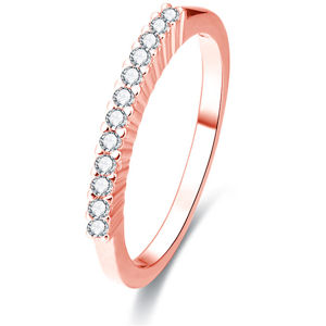 Beneto Růžově pozlacený stříbrný prsten s krystaly AGG188 60 mm