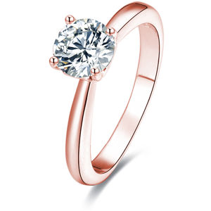 Beneto Růžově pozlacený stříbrný prsten s krystaly AGG201 56 mm