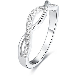 Beneto Stříbrný prsten s krystaly AGG190 50 mm