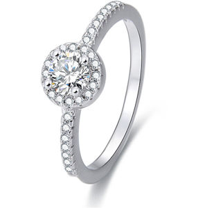 Beneto Stříbrný prsten s krystaly AGG194 50 mm