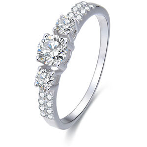 Beneto Stříbrný prsten s krystaly AGG197 50 mm