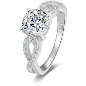 Beneto Stříbrný prsten s třpytivými krystaly AGG204 52 mm