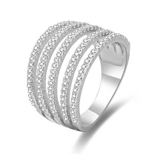 Beneto Stříbrný prsten se zirkony AGG346 60 mm