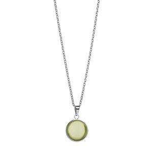 Bering Slušivý ocelový náhrdelník se zeleným krystalem Artic Symphony 430-155-450