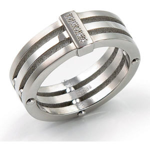 Boccia Titanium Titanový prsten s diamanty 0126-01 56 mm