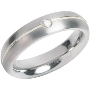 Boccia Titanium Titanový snubní prsten s diamantem 0130-05 50 mm
