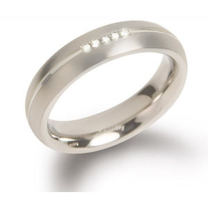 Boccia Titanium Titanový snubní prsten s diamanty 0130-03 52 mm