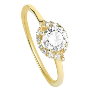 Brilio Okouzlující zásnubní prsten ze žlutého zlata 229 001 00804 52 mm
