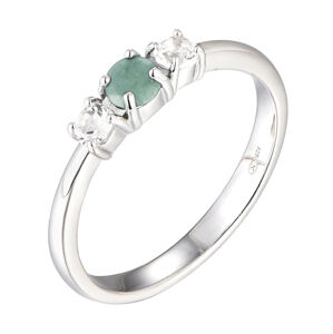 Brilio Silver Blýštivý stříbrný prsten se smaragdem Precious Stone SR09003D 58 mm