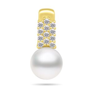 Brilio Silver Elegantní pozlacený přívěsek s pravou perlou a zirkony PT94Y