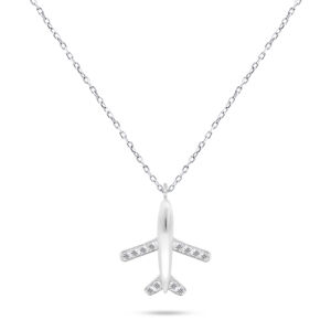 Brilio Silver Hravý stříbrný náhrdelník Letadlo NCL77W