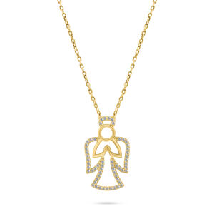 Brilio Silver Něžný pozlacený náhrdelník Andělíček NCL41Y