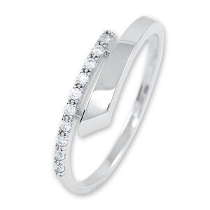 Brilio Silver Něžný stříbrný prsten s krystaly 426 001 00573 04 55 mm