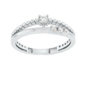 Brilio Silver Něžný stříbrný prsten se zirkony GR045W 58 mm