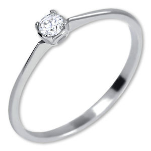 Brilio Zásnubní prsten z bílého zlata s krystalem 226 001 01036 07 54 mm