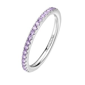 Brosway Třpytivý stříbrný prsten Fancy Magic Purple FMP70 52 mm