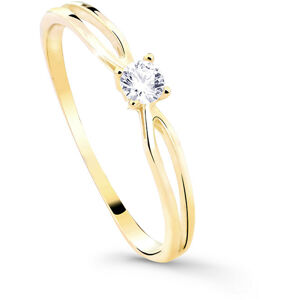 Cutie Diamonds Třpytivý zásnubní prsten ze žlutého zlata s briliantem DZ8027-00-X-1 49 mm