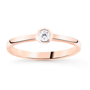 Cutie Jewellery Jemný třpytivý prsten z růžového zlata Z8006-10-X-4 51 mm