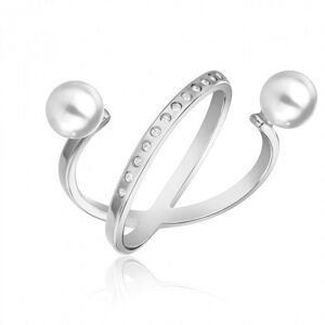 Emily Westwood Elegantní ocelový prsten s perlami WR1023S
