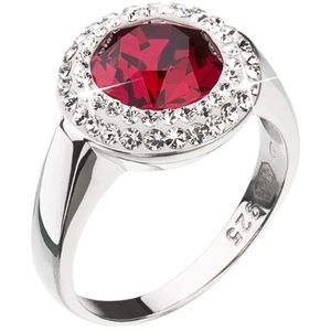 Evolution Group Stříbrný prsten s červeným krystalem Swarovski 35026.3 52 mm