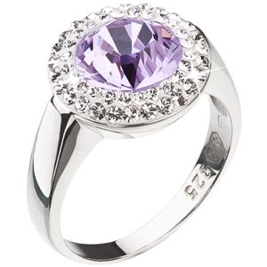 Evolution Group Stříbrný prsten s fialkovým krystalem Swarovski 35026.3 56 mm
