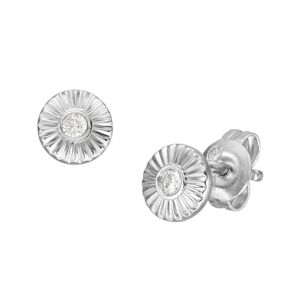 Fossil Elegantní stříbrné náušnice s krystalem Circle JFS00617040