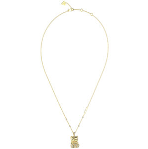 Guess Originální pozlacený náhrdelník s medvídkem Rock Candy JUBN04181JWYGT/U