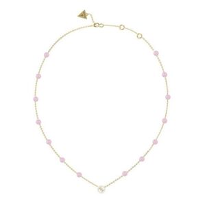 Guess Slušivý pozlacený náhrdelník s jadeitem Natural Stones JUBN03073JWYGLRT/U