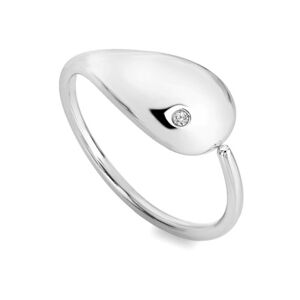 Hot Diamonds Elegantní stříbrný prsten s diamantem Tide DR281 58 mm