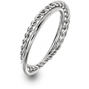 Hot Diamonds Luxusní stříbrný prsten s pravým diamantem Jasmine DR210 51 mm