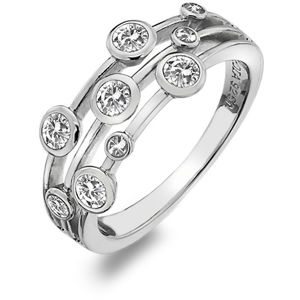 Hot Diamonds Luxusní stříbrný prsten s topazy a diamantem Willow DR207 50 mm