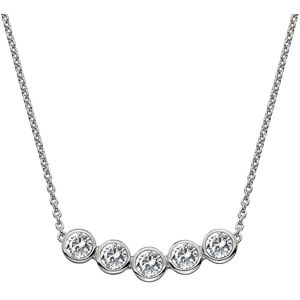 Hot Diamonds Něžný stříbrný náhrdelník s topazy a pravým diamantem Willow DN129