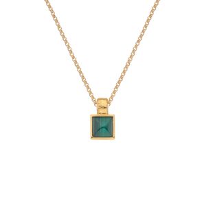 Hot Diamonds Pozlacený náhrdelník s malachitem a diamantem Jac Jossa Hope DP844 (řetízek, přívěsek)