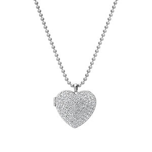 Hot Diamonds Stříbrný srdíčkový náhrdelník s diamantem Memories Heart Locket DP770
