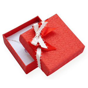 JK Box Červená dárková krabička s mašličkou GS-5/A7