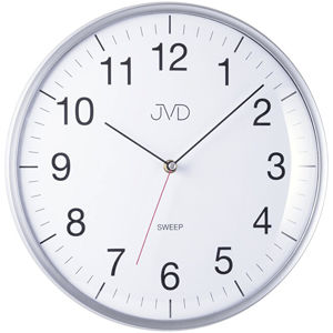 JVD Nástěnné hodiny s tichým chodem HA16 Nástěnné hodiny - stříbrné HA16.2