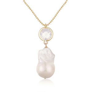 JwL Luxury Pearls Dlouhý pozlacený náhrdelník s pravou barokní megaperlou JL0710
