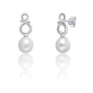 JwL Luxury Pearls Jemné stříbrné náušnice s pravými bílými perlami JL0683
