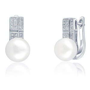 JwL Luxury Pearls Nádherné náušnice s pravou perlou a zirkony JL0644